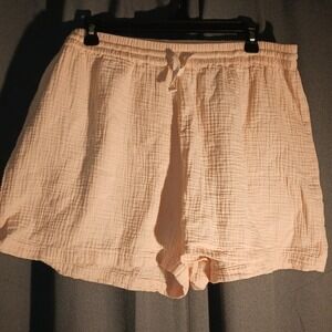 Japna Lounge Womens XL Pink Gauze Shorts Elastic Waist Drawstring‎ Casual